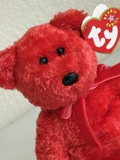 Ty Beanie Baby Sizzle Red Teddy Bear NWT Aug 25 2001 Birthday Plush