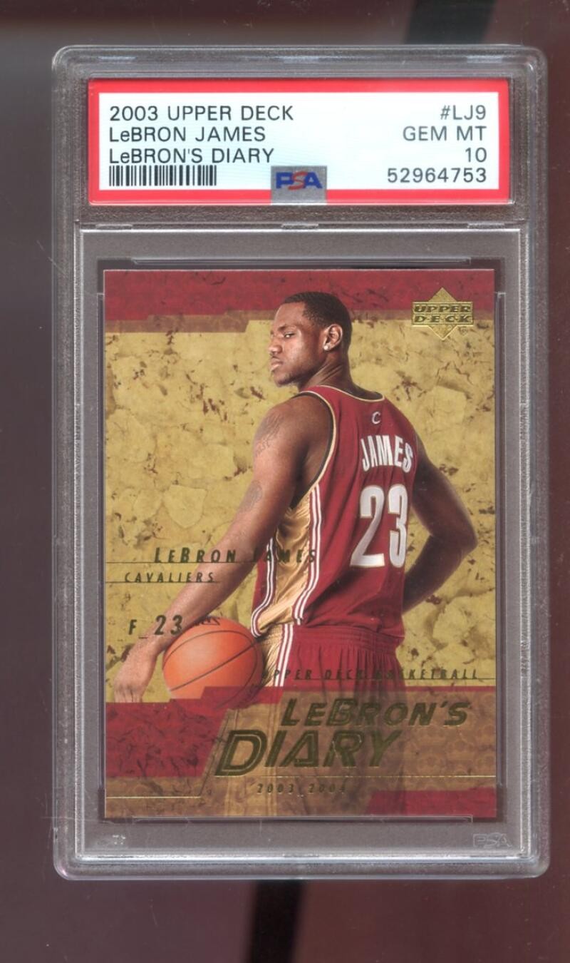 2003-04 Upper Deck #LJ9 Lebron James Diary ROOKIE RC PSA 10 Graded Card Lebron's