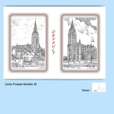 CP M 44208-268 POSTCARD 2 DRAWINGS 44 ORVAULT