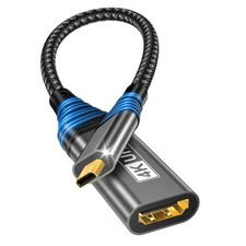 Micro HDMI to Adapter,4K 60Hz 3D 1080P Type D A adapter cable Grey