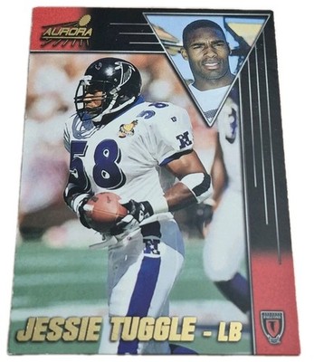 1998 Pacific Aurora Jessie Tuggle #11 Atlanta Falcons NFL Football Card (O1