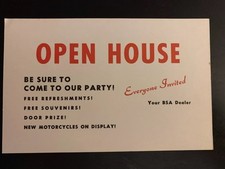 Original BSA Post Card Invitation for an Open House early 1960's