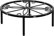 10.24IN Short Plant Stand-Heavy Duty Flower Pot Stand, Potted Black 