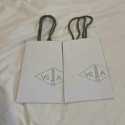 2 Van Clef And Stoles VCA White Green Shopping bag, Unused