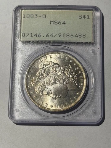1883-O $1 Morgan Silver Dollar PCGS MS64 Old Green Holder Slight Toning.