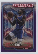 2024-25 Topps Chrome Purple Refractor Tyrese Maxey #40 18yu