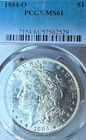 1884-O MS61 Fabulous PCGS New Orleans Mint Morgan Silver Dollar