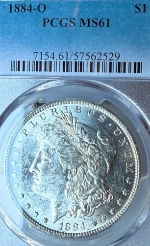 1884-O MS61 Fabulous PCGS New Orleans Mint Morgan Silver Dollar