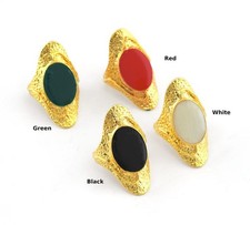 Modern art ring , Abstract , Adjustable , Shiny Gold Plated Brass 8US 5678 G