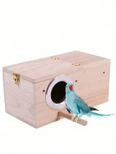 Parakeet Nest Box Bird House Wood Breeding Box Parrot Mating Box, Hamster Nest