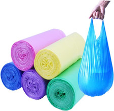 100 Count 4 Gallon Trash Bags, Small Colorful Garbage Bags with Handle for Home