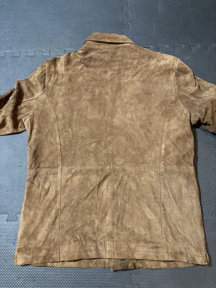 Tasso Elba Genuine Brown Suede Relaxed Jacket Coat M - Image 3 of 4