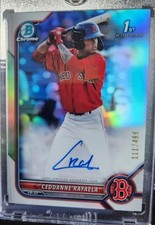 2022 Bowman Chrome 1st CEDDANNE RAFAELA Refractor Auto /499 Red Sox