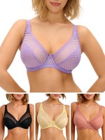 Freya Spot-Light Bra Plunge Bra Sheer Mesh Stretch Lace Underwired Bras Lingerie