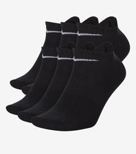 Nike Everyday Dri-Fit Cotton Cushioned 6-Pack No Show Socks Black Size XL