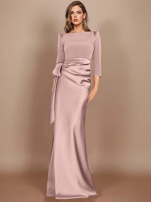 Mondressy Sheath/Column Scoop Floor-Length Mother of the Bride Dresses  Size 12