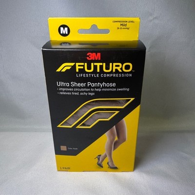 3M Futuro Ultra Sheer Pantyhose Mild Compression 8-15 mmHg Nude Medium