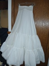 Tulle Crinoline Petticoat Long HALF SLIP layered fishtail Bridal Wedding 10 M L