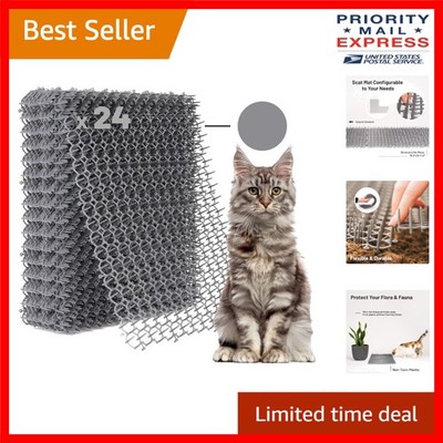 24 Pack Cat Spike Scat Mat - 6.5x3.4 Inch Humane Cat Repellent Indoor/Outdoor