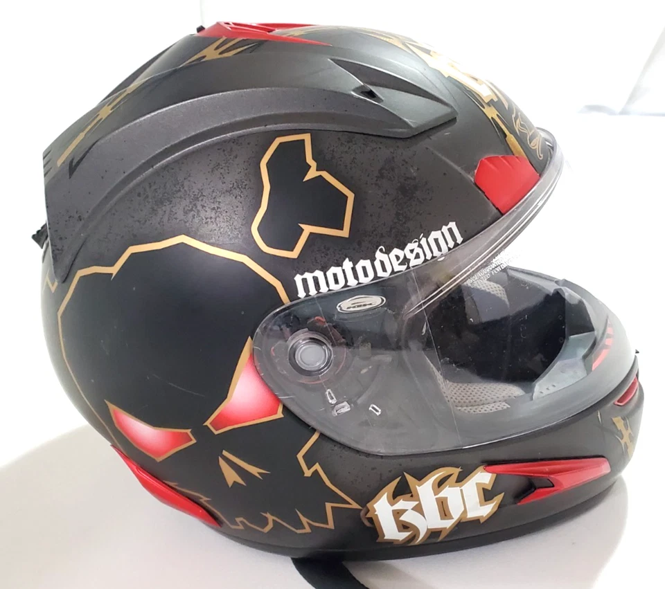 KBC Motorcycle Helmet MotoDesign Dark Skull Edition Full Face Size M - Image 2 of 4