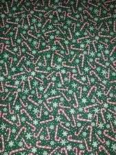 Handmade Bandana CANDY CANES & SNOWFLAKES on GREEN~ BIKER/HOLIDAY/CHEER/WINTER