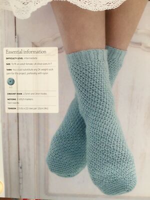 Home Printed Crochet Pattern - Damen Knöchel Bettsocken Grobstricksocken - 0053