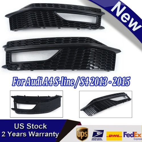 Pair For Audi A4 S line S4 2013 2014 2015 Bumper Fog Light Cover Grille pair-for-audi-a4-s-line-s4-2013-2014-2015-bumper-fog-light-cover-grille