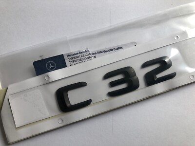MATTE BLACK BENZ C32 REAR TRUNK LETTERS BADGE EMBLEMS FOR BENZ C-CLASS ...
