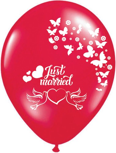 10 X GERADE VERHEIRATETE PEGION 12 ZOLL PERLISIERTES HELIUM HOCHZEIT PARTY BALLONBALLONS - Bild 2 von 7