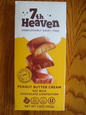 LOT OF 12 7th HEAVEN Vegan Peanut Butter Oat Milk Chocolate Bars Dairy-Free 1/26