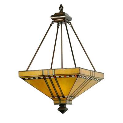 Meyda Lighting 17'Sq Prairie Corn Inverted Pendant, Ha 59 Burgundy Beige - 50621