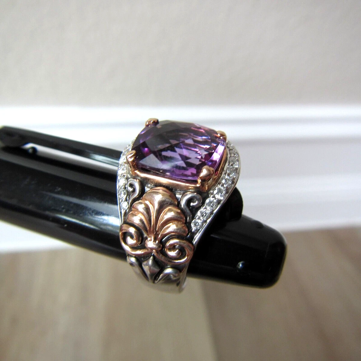 NEW DISNEY ENCHANTED ARIEL GOLD SILVER AMETHYST 1 5 CTW