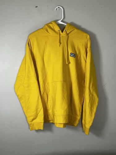 Yellow Obey Worldwide Eye Box Logo Hoodie Size Med Pullover Sweatshirt Logo Mens