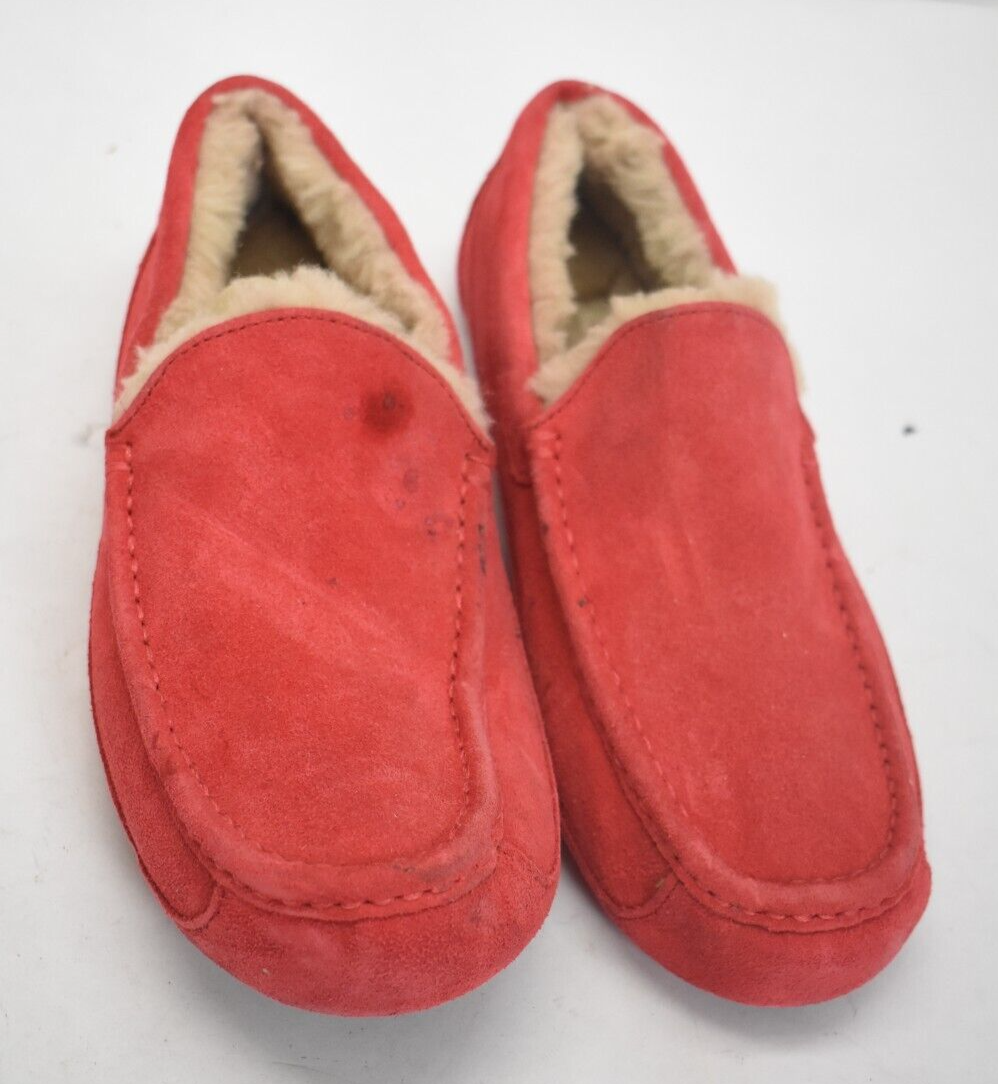 UGG Ascot Suede Slipper in Samba Red Faux Fur Lined House  display picture 1