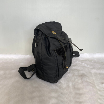 GIANNI VERSACE Vintage 1990s Black Nylon Medusa Backpack | eBay display picture 1