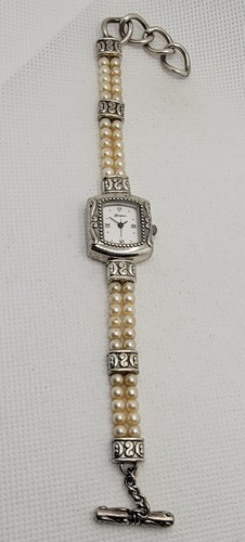 Ladies Brighton Emporia Stylish Silver Gold White Dial Toggle Bracelet Watch K9 - Picture 6 of 10