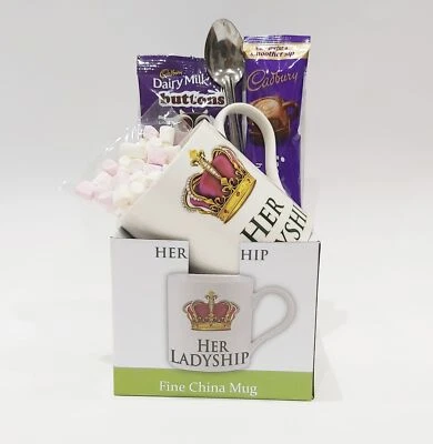 LESSER & PAVEY Cadbury's Hot Chocolate & Her Ladyship Mug Gift Set Valentines Day Birthday
