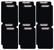 Black Plastic Clipboards Set of 12 Multipack - 12.5x9 Inch Clipboard