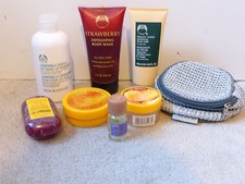 The Body Shop Lot of 8 Body Butter Scrub Wash Soap Face Home Oil Remover Bag New