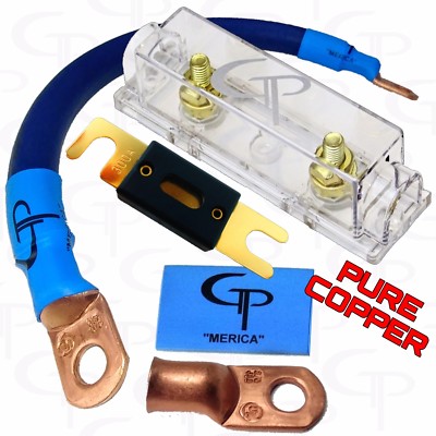 150 AMP ANL Fuse Holder INLINE Block BATTERY INSTALL KIT 2/0 AWG GAUGE COPPER BL