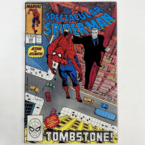 The Spectacular Spider-Man #142 Vintage 1988 Marvel Comics Tombstone Bag & Board