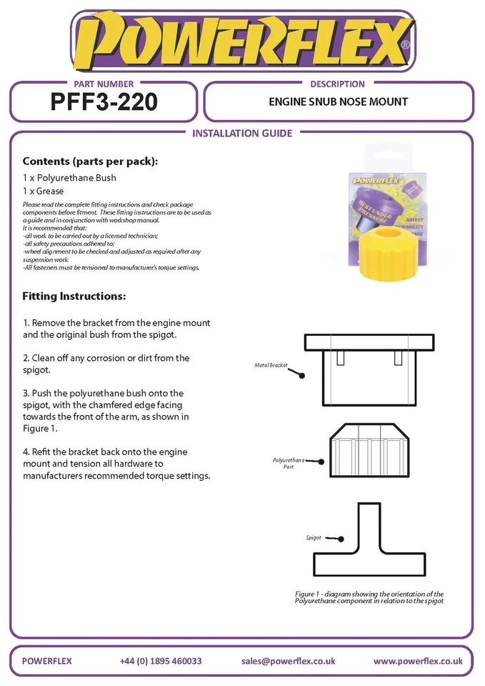 Soporte De Motor Powerflex Snub Nose Para VW Passat B5 4WD Estate 96-05 PFF3-220 - Imagen 3 de 4