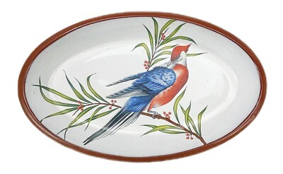 Cardinal Bird Oval Tray Evergreen Tree Aguaribay O Pimiento Mendoza Argentina