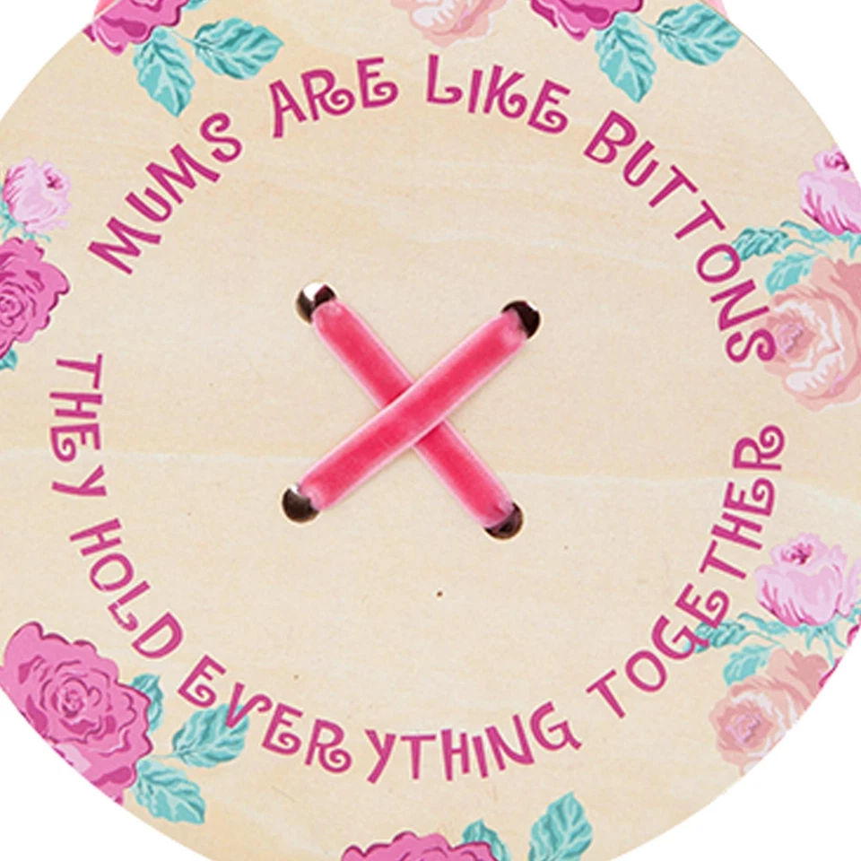 Wooden 'Button' Hanging Plaque - Mother’s Day - Flower Design - Image 2 of 2