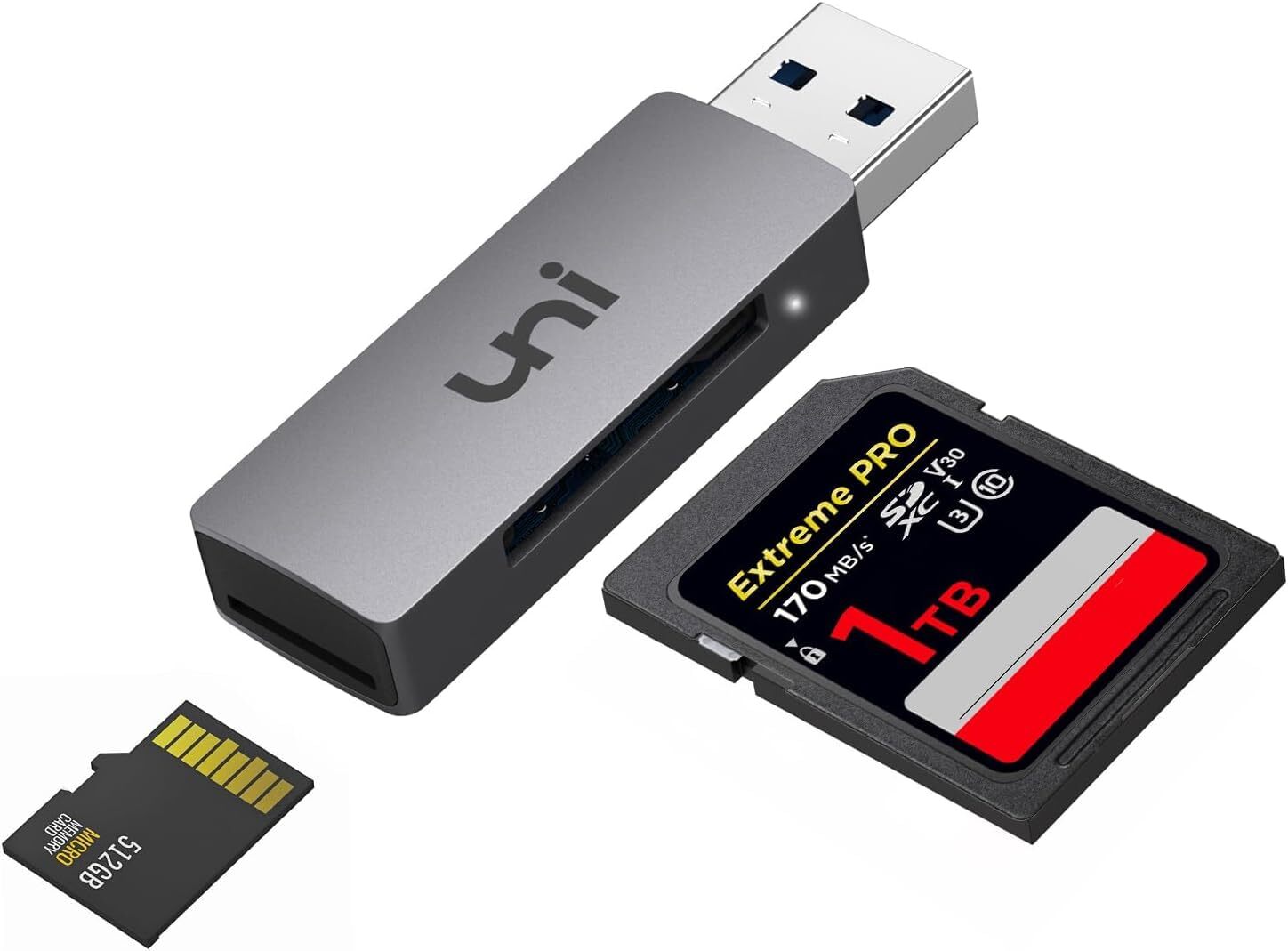 uni SD Card Reader USB 3.0 SD Card Adapter High-Speed Micro SD Memory Card Re...