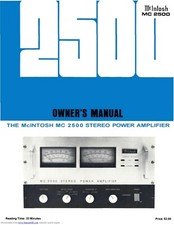 Bedienungsanleitung-Owner's Manuale per McIntosh Mc 2500