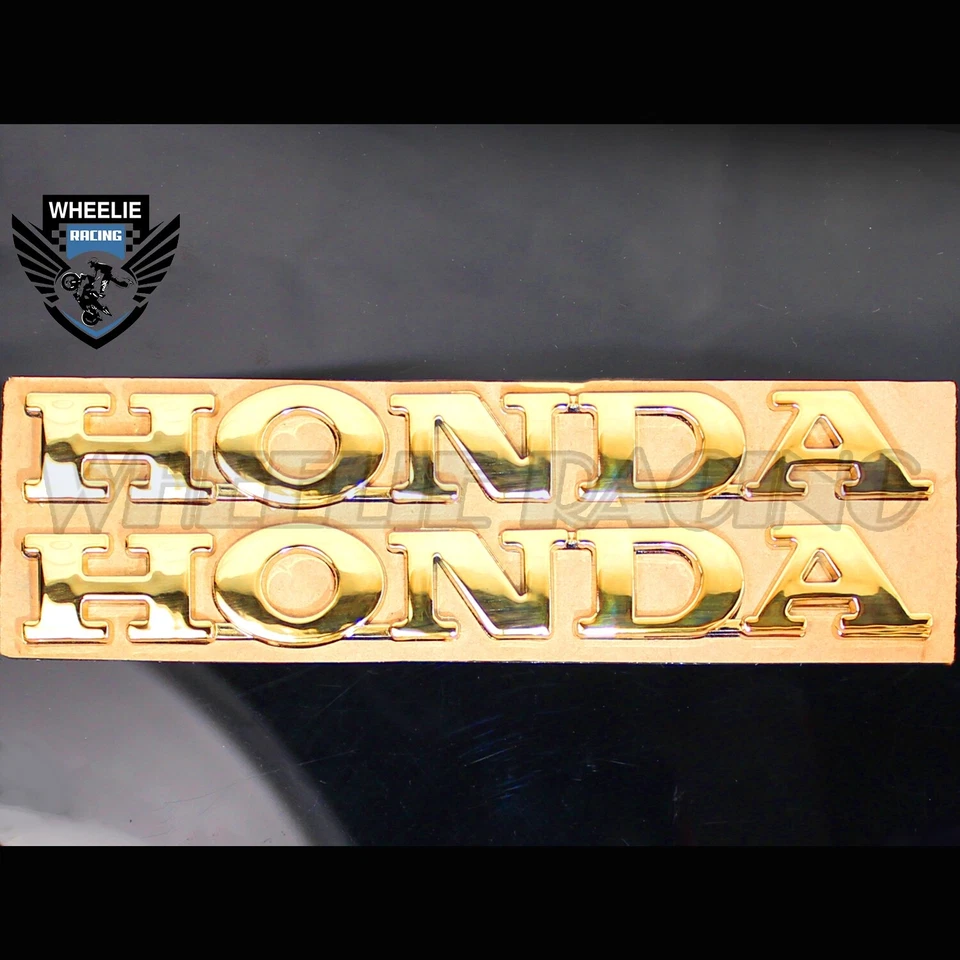 X2 6" CHROMED GOLD 4MM VERY 3D EMBLEM DECAL FAIRING/FENDER STICKER HONDA LOGO — 第 3/3 张图片