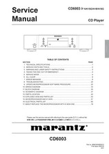 Servizio Manuale di Istruzioni per Marantz CD 6003