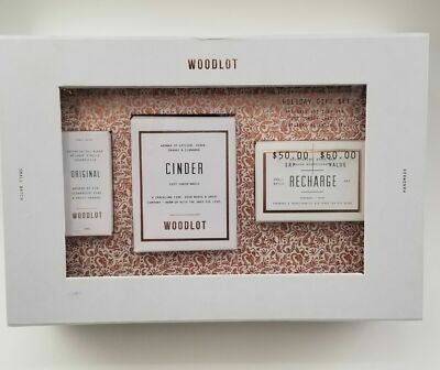 New Woodlot Gift Set 3-pc Cinder Candle, Essential Oil & Soap Bar In Gift Box