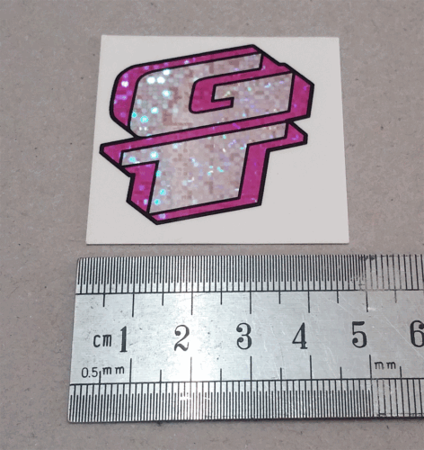 Vintage Old School GT BMX Stickers Crystal Shine NOS Pink - Picture 3 of 5